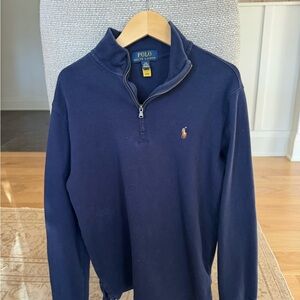 Boys Large 14/16 Polo Ralph Lauren Dark Blue Quarter zip Sweater